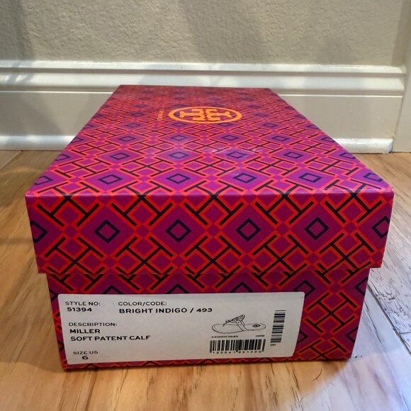 Tory Burch Miller Sandals Bright Indigo Patent Leather - Size 6 - Excellent - Picture 7 of 7